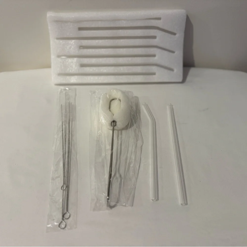 Clear Glass Straw Set